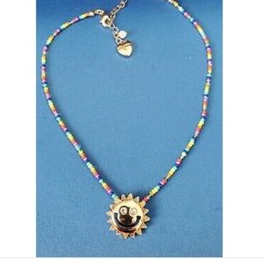 Betsey Johnson sun smiley face beaded